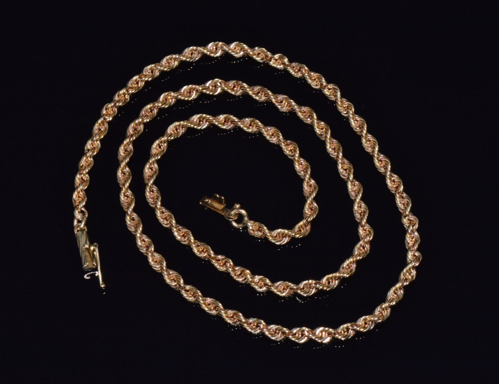 Italian Michael Anthony 14K Solid Yellow Gold Faceted Rope Chain Necklace