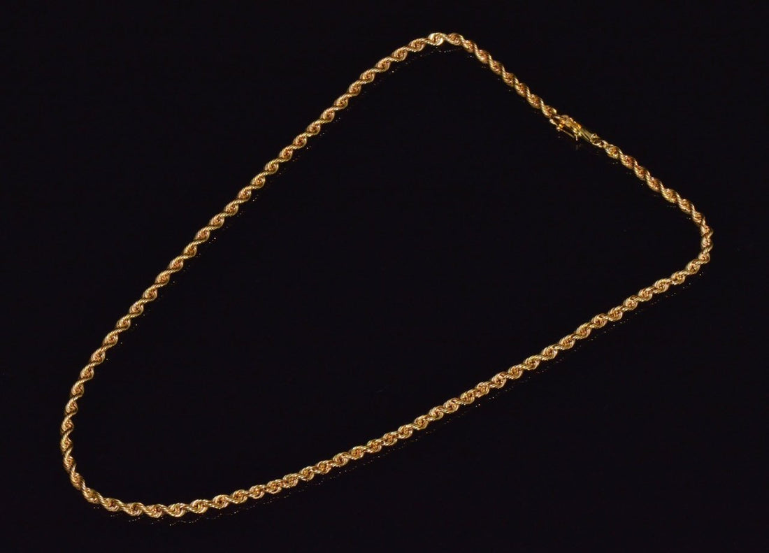 Italian Michael Anthony 14K Solid Yellow Gold Faceted Rope Chain Necklace