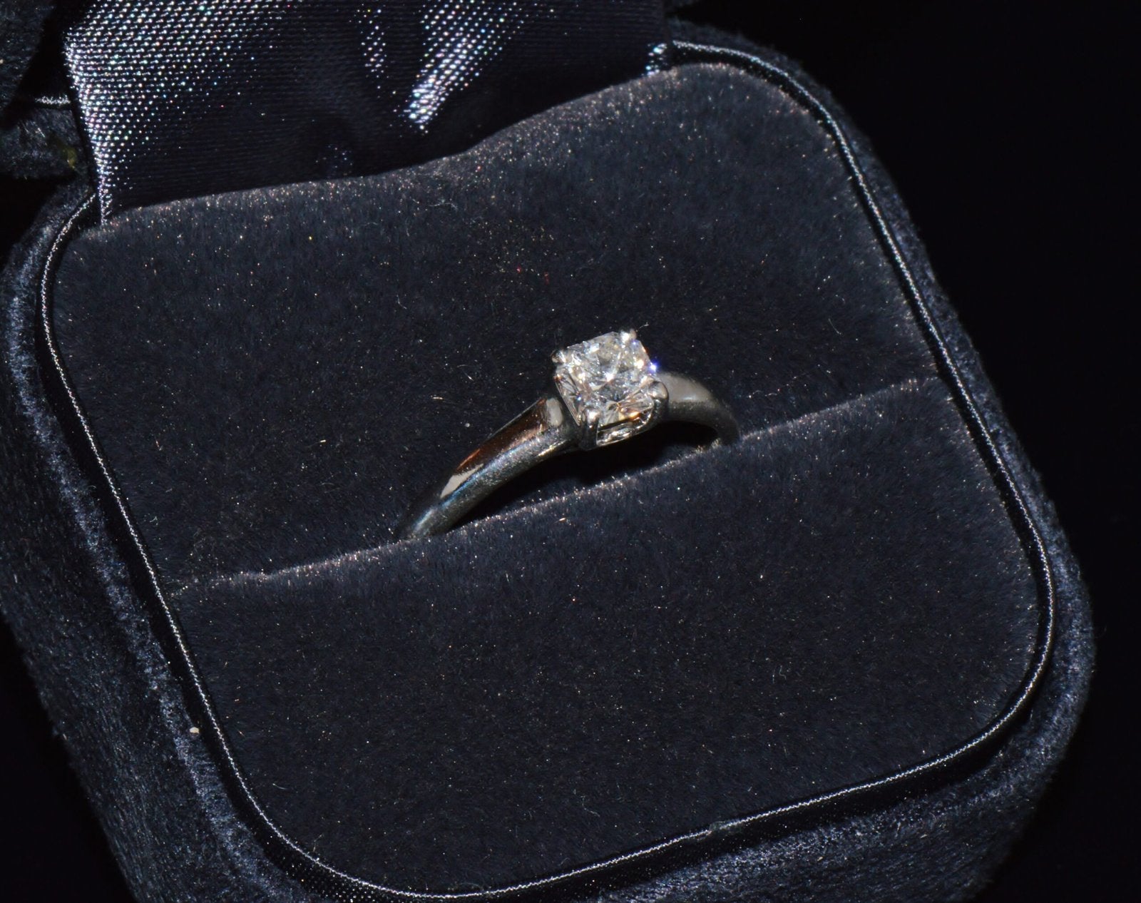 Genuine Tiffany & Co. Lucida Natural .51Cts VVS2 F Diamond  950 Platinum Engagement Ring