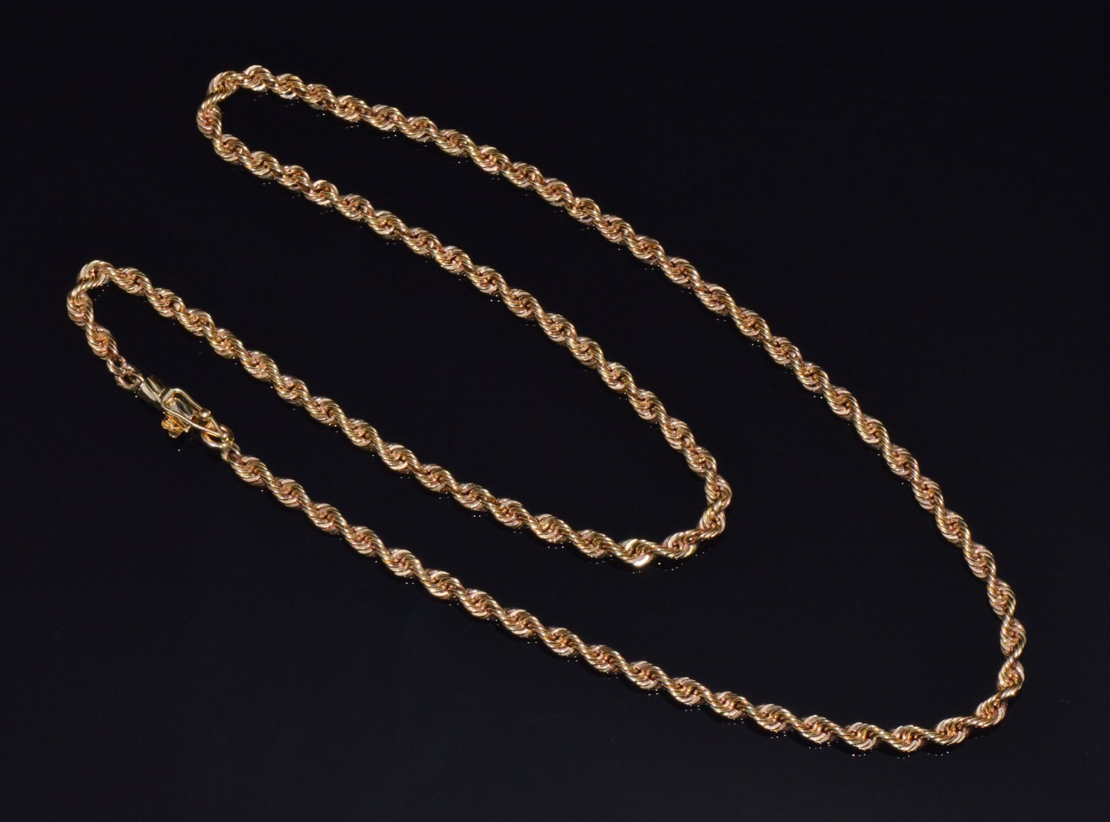 Italian Michael Anthony 14K Solid Yellow Gold Faceted Rope Chain Necklace