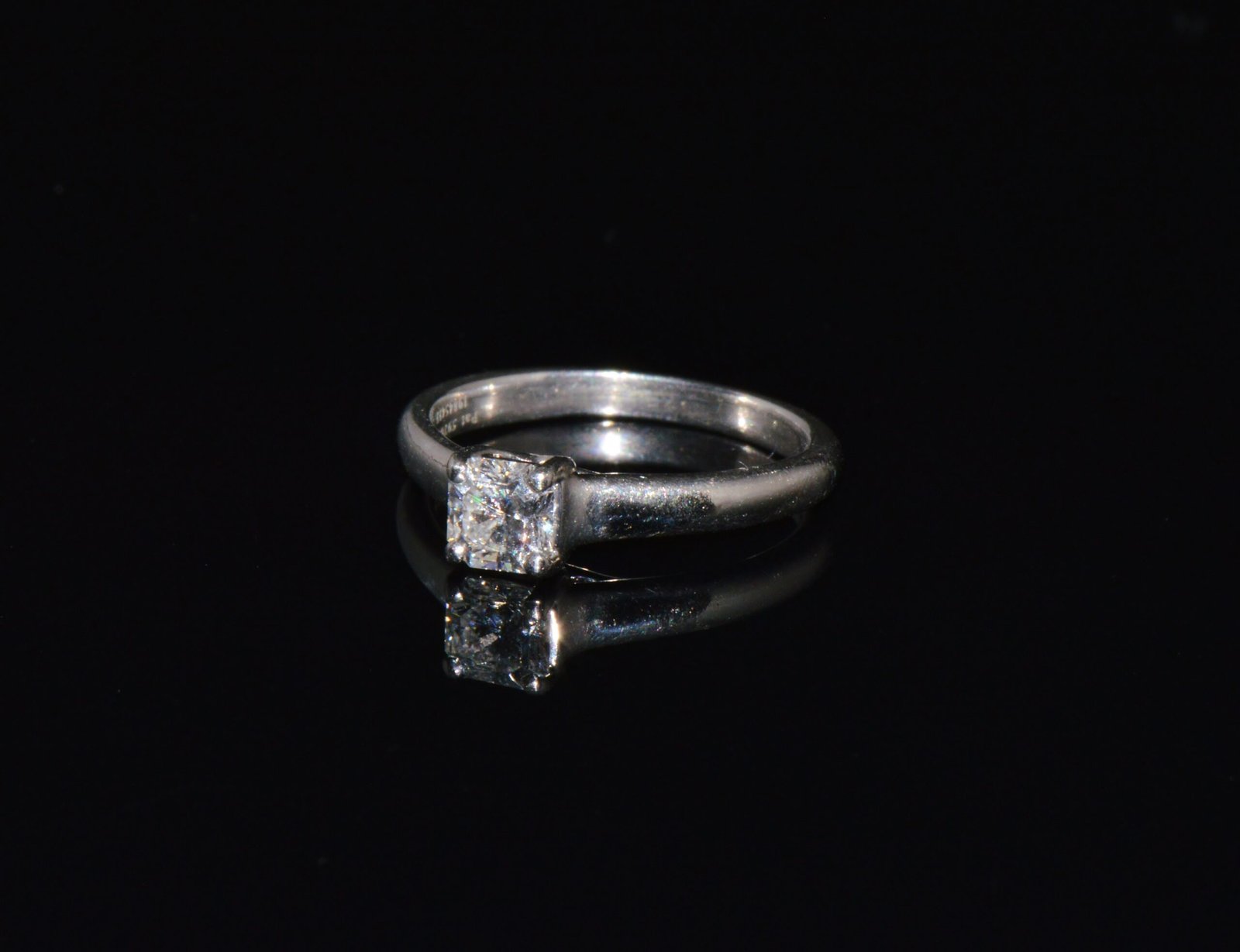 Genuine Tiffany & Co. Lucida Natural .51Cts VVS2 F Diamond  950 Platinum Engagement Ring