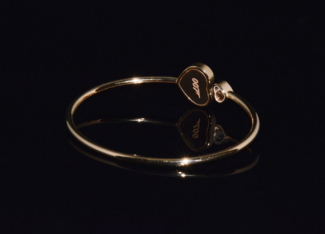 Authentic Chopard Happy Hearts James Bond 007 Limited Edition 18k Rose Gold Diamond Bangle Bracelet