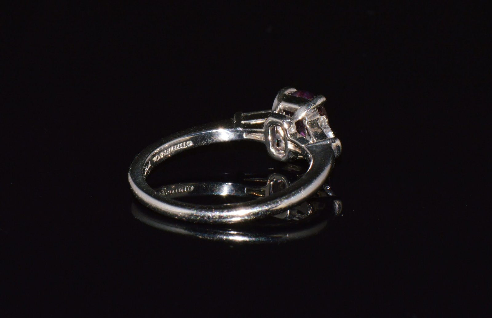 Genuine Tiffany & Co. GIA Certified Natural 1.36Cts VS G Diamond Pink Sapphire Platinum Engagement Ring