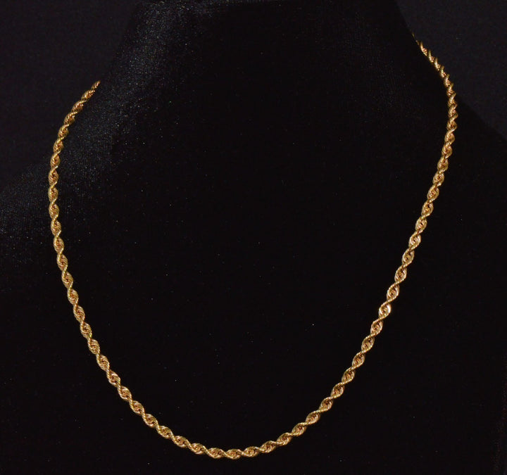 Italian Michael Anthony 14K Solid Yellow Gold Faceted Rope Chain Necklace
