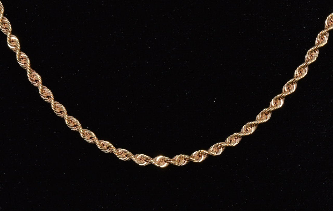 Italian Michael Anthony 14K Solid Yellow Gold Faceted Rope Chain Necklace