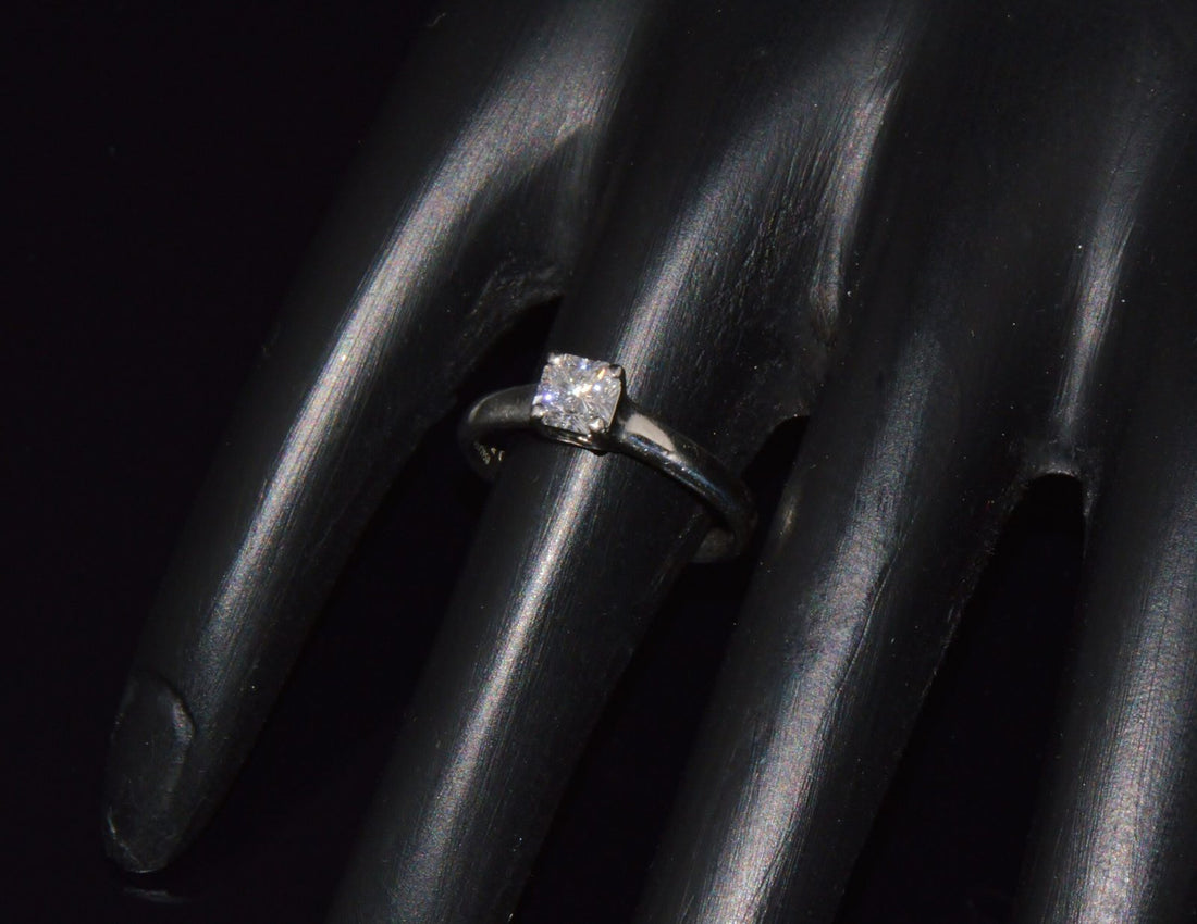 Genuine Tiffany & Co. Lucida Natural .51Cts VVS2 F Diamond  950 Platinum Engagement Ring