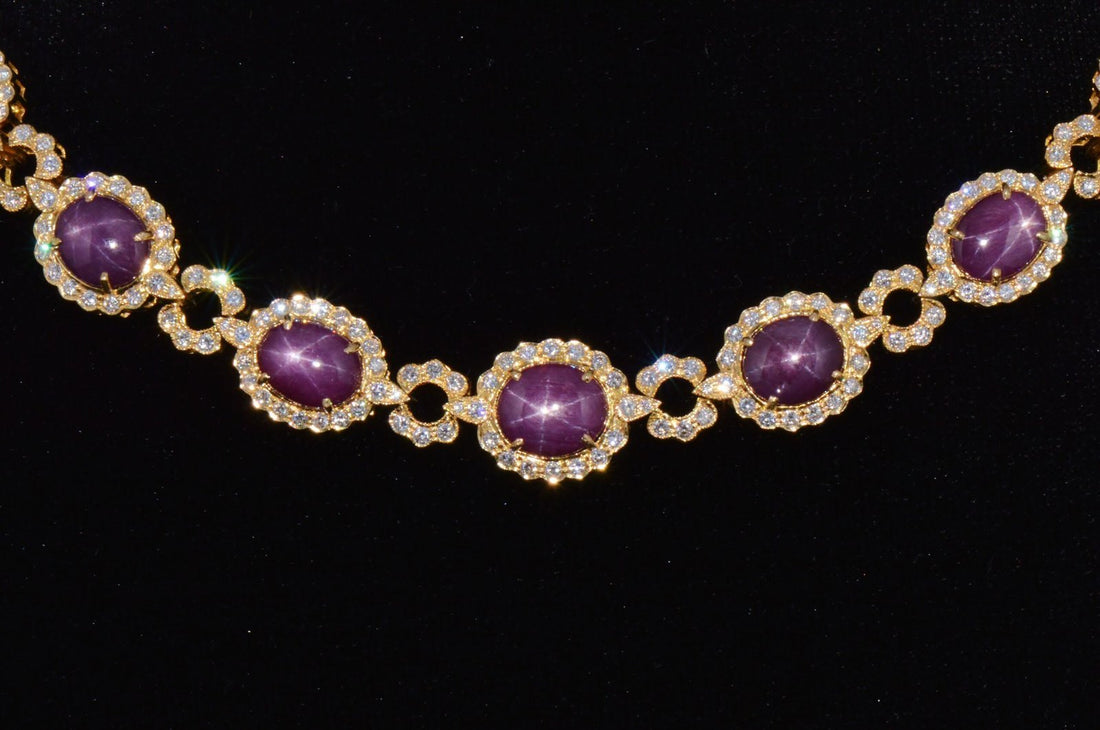 GIA Certified Natural 57.52CTS VS F Diamond Star Ruby 18K Solid Gold Necklace