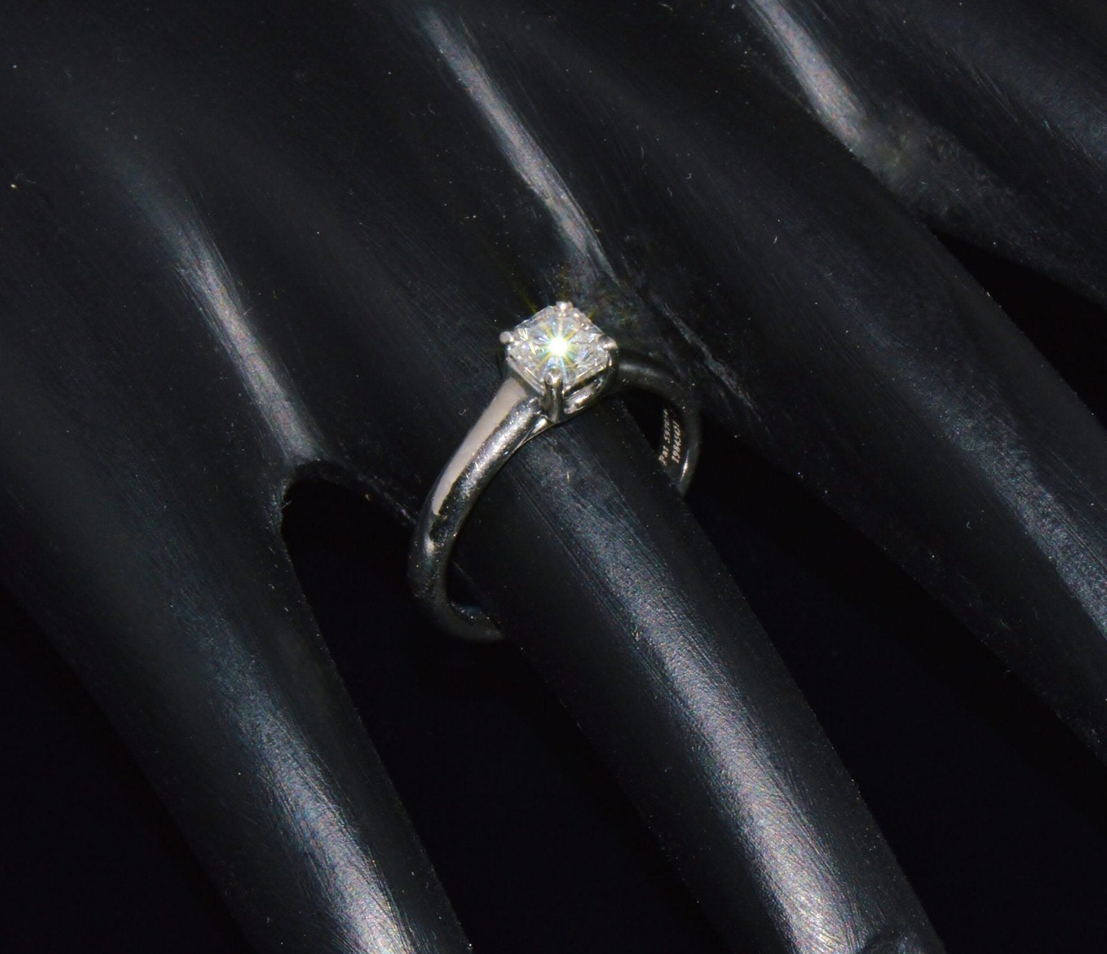 Genuine Tiffany & Co. Lucida Natural .51Cts VVS2 F Diamond  950 Platinum Engagement Ring