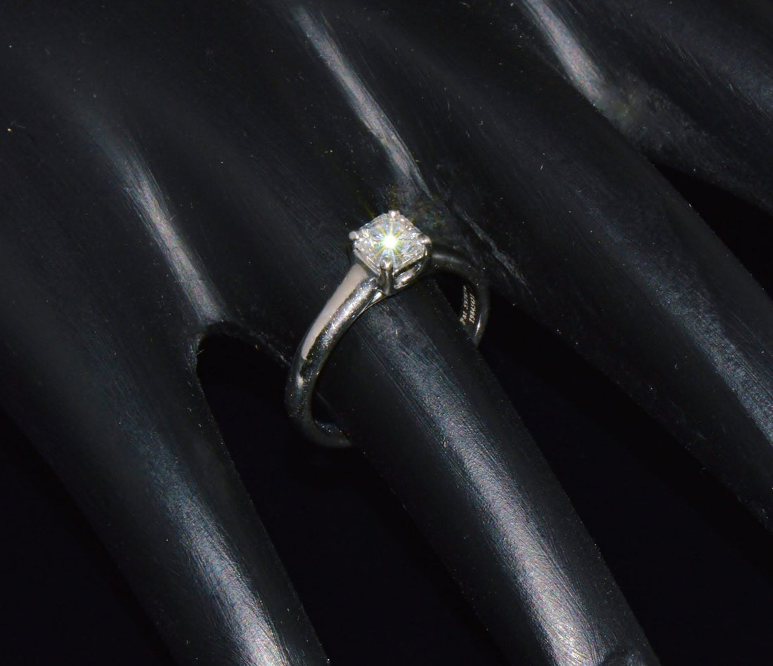 Genuine Tiffany & Co. Lucida Natural .51Cts VVS2 F Diamond  950 Platinum Engagement Ring