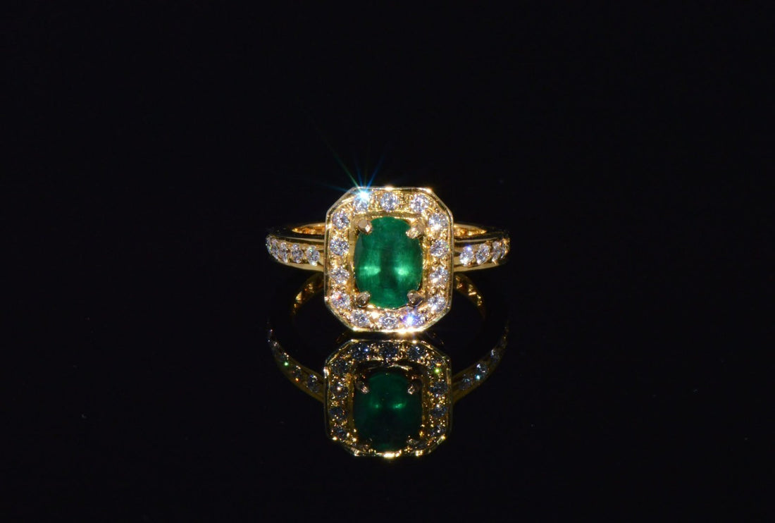 Certified Natural 2.15CTS VS F Diamond Emerald 18K Solid Gold Ring Band