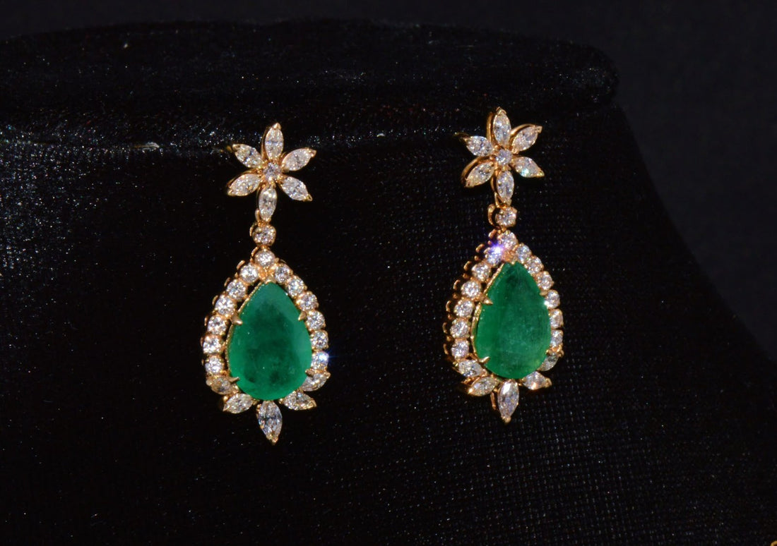 GIA Certified Natural 21.76CTS VS F Diamond Emerald 18K Solid Gold Necklace Earrings Set
