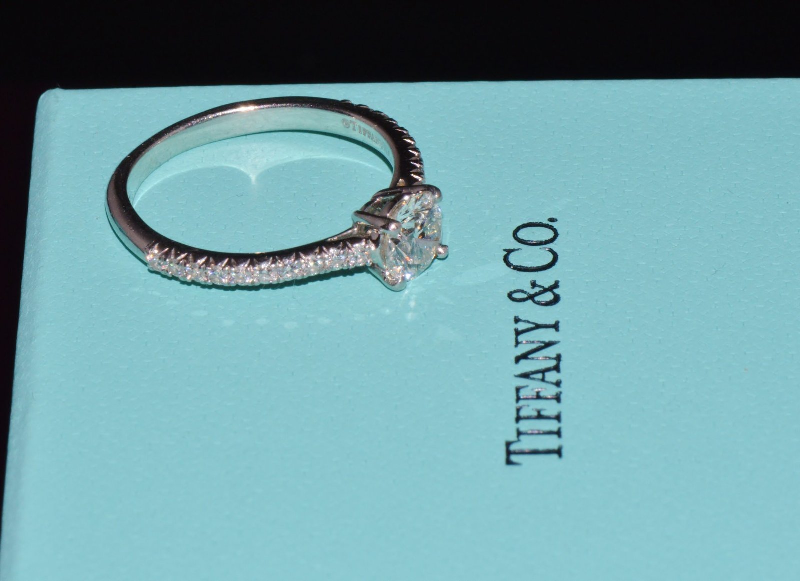 Genuine Tiffany & Co. Natural 0.81Cts Diamond Novo 950 Platinum Engagement Ring