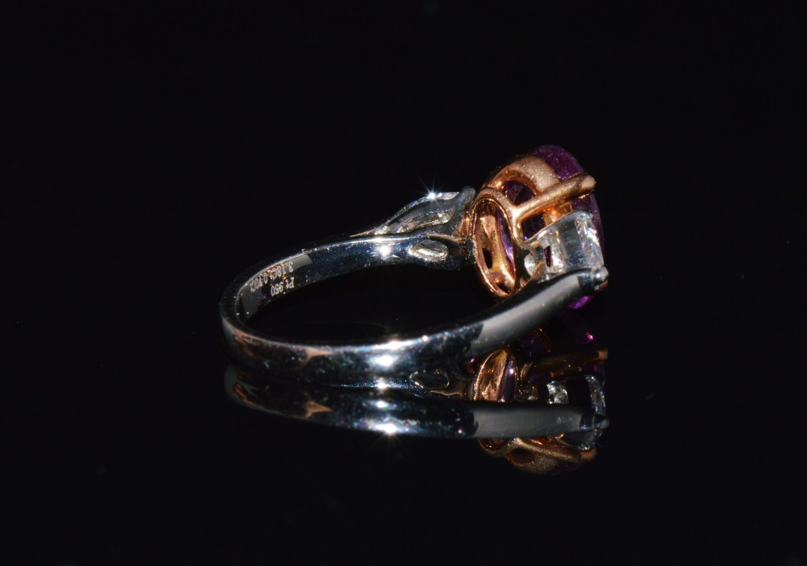 GIA Natural 3.88CTS VVS D Diamond Pink Sapphire Platinum 18K Gold Engagement Ring