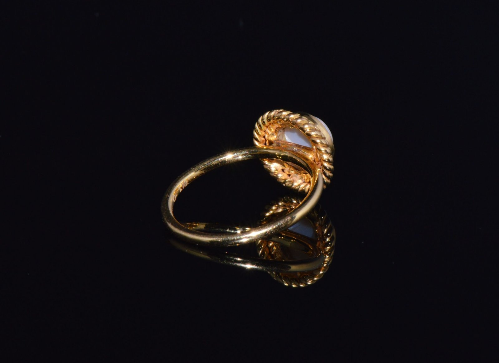 Certified Natural 1.18Cts Cabochon Opal 750 18K Solid Gold Bezel Filigree Stacking Ring