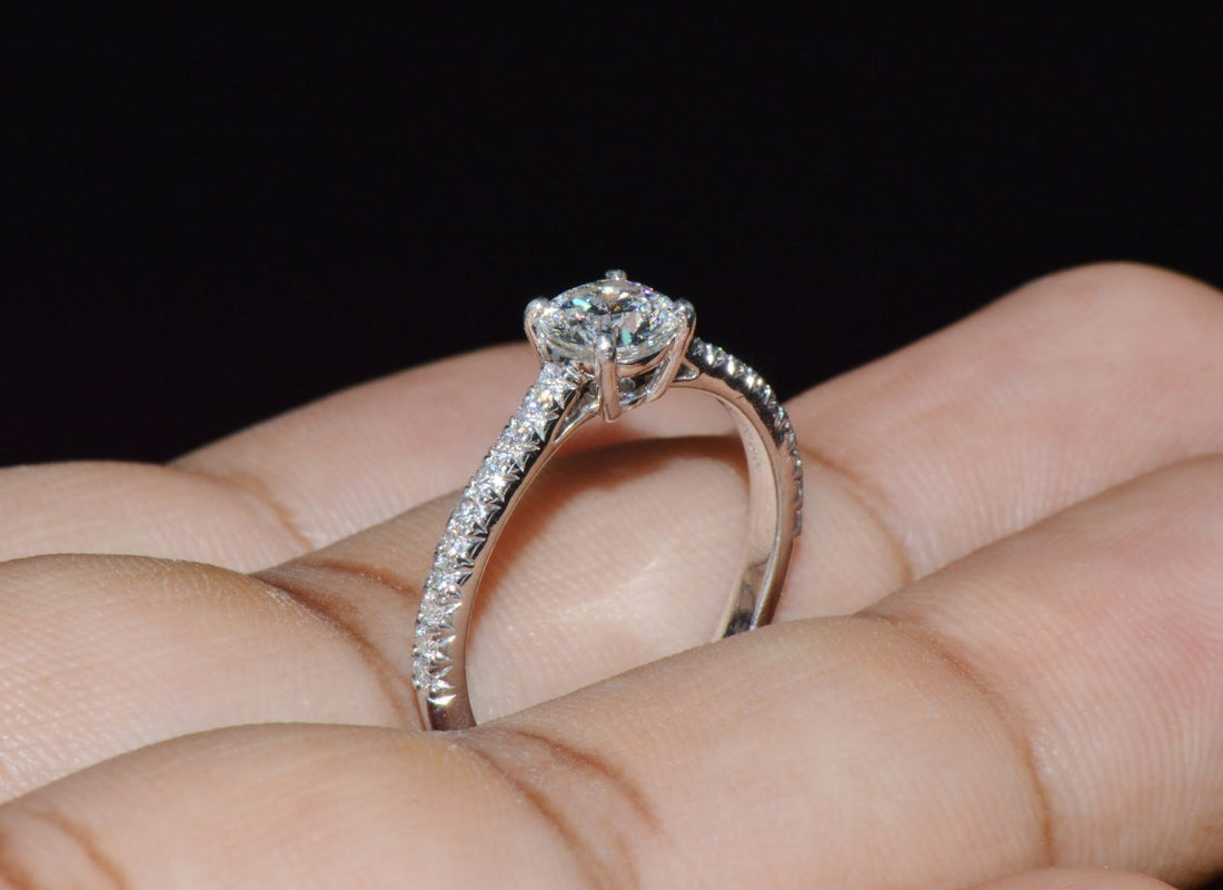 Genuine Tiffany & Co. Natural 0.81Cts Diamond Novo 950 Platinum Engagement Ring