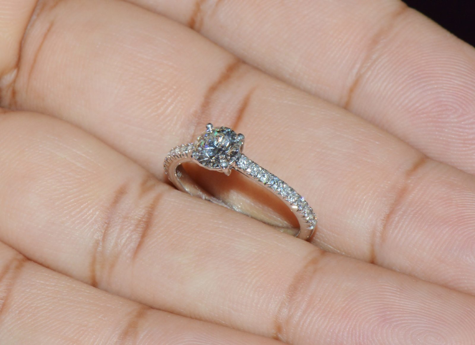 Genuine Tiffany & Co. Natural 0.81Cts Diamond Novo 950 Platinum Engagement Ring