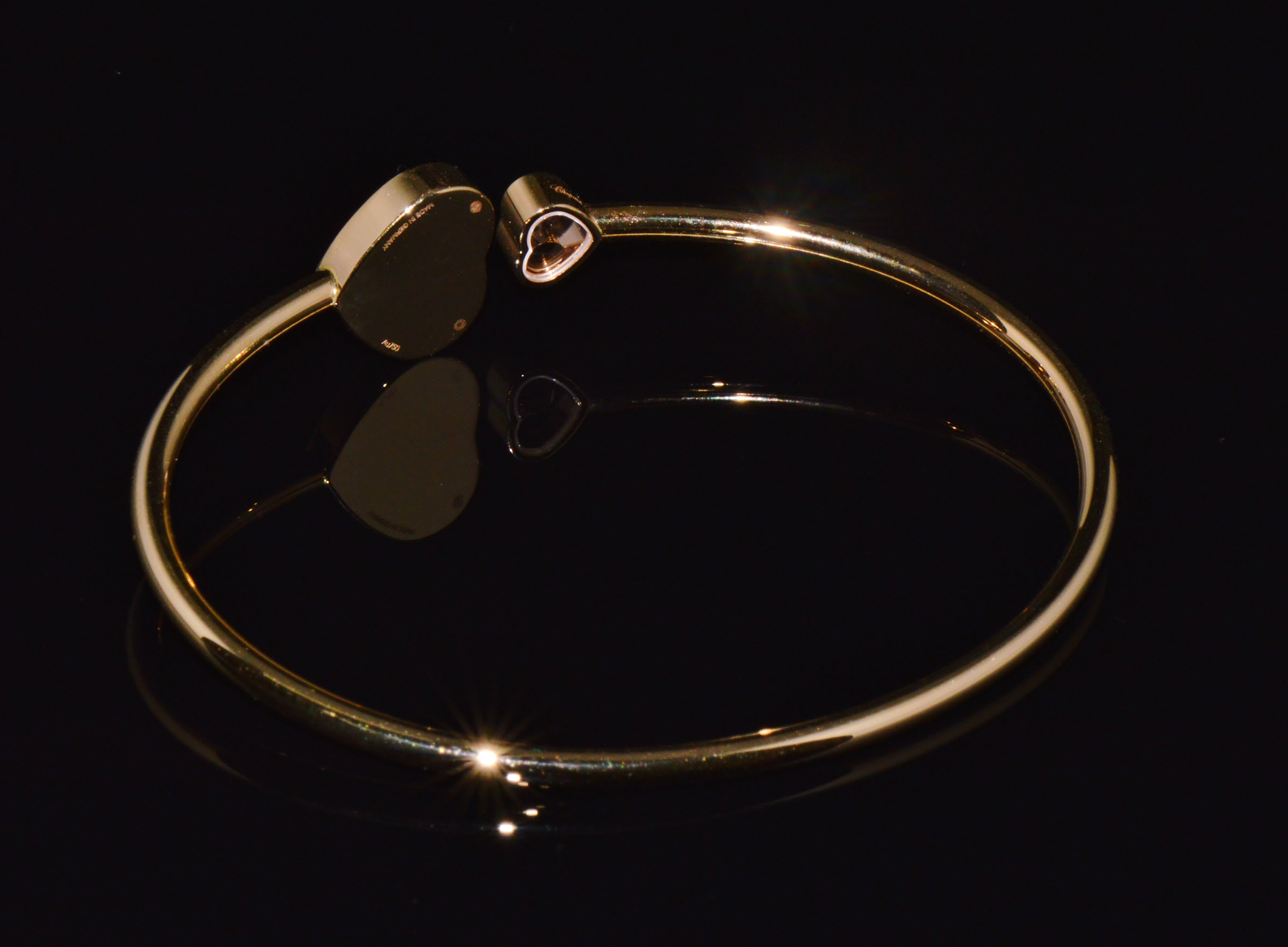 Authentic Chopard Happy Hearts 0.45ct Diamond Open Bangle Bracelet in 18K Rose Gold