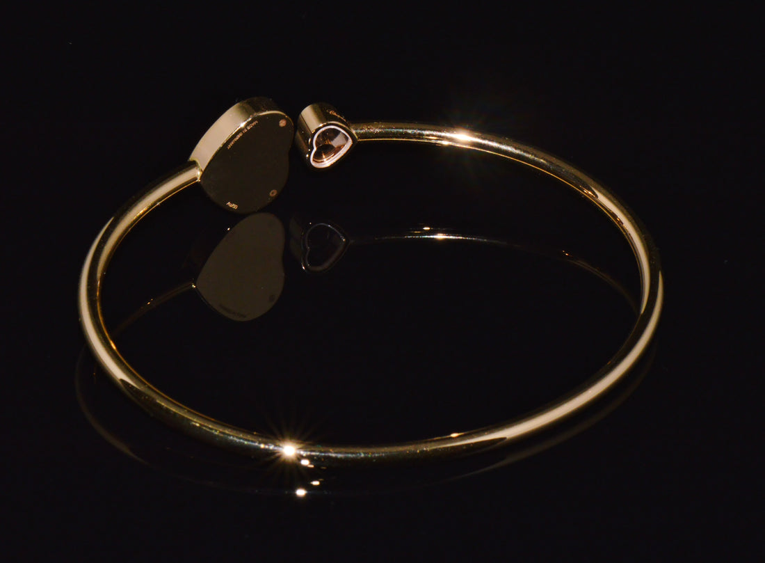 Authentic Chopard Happy Hearts 0.45ct Diamond Open Bangle Bracelet in 18K Rose Gold