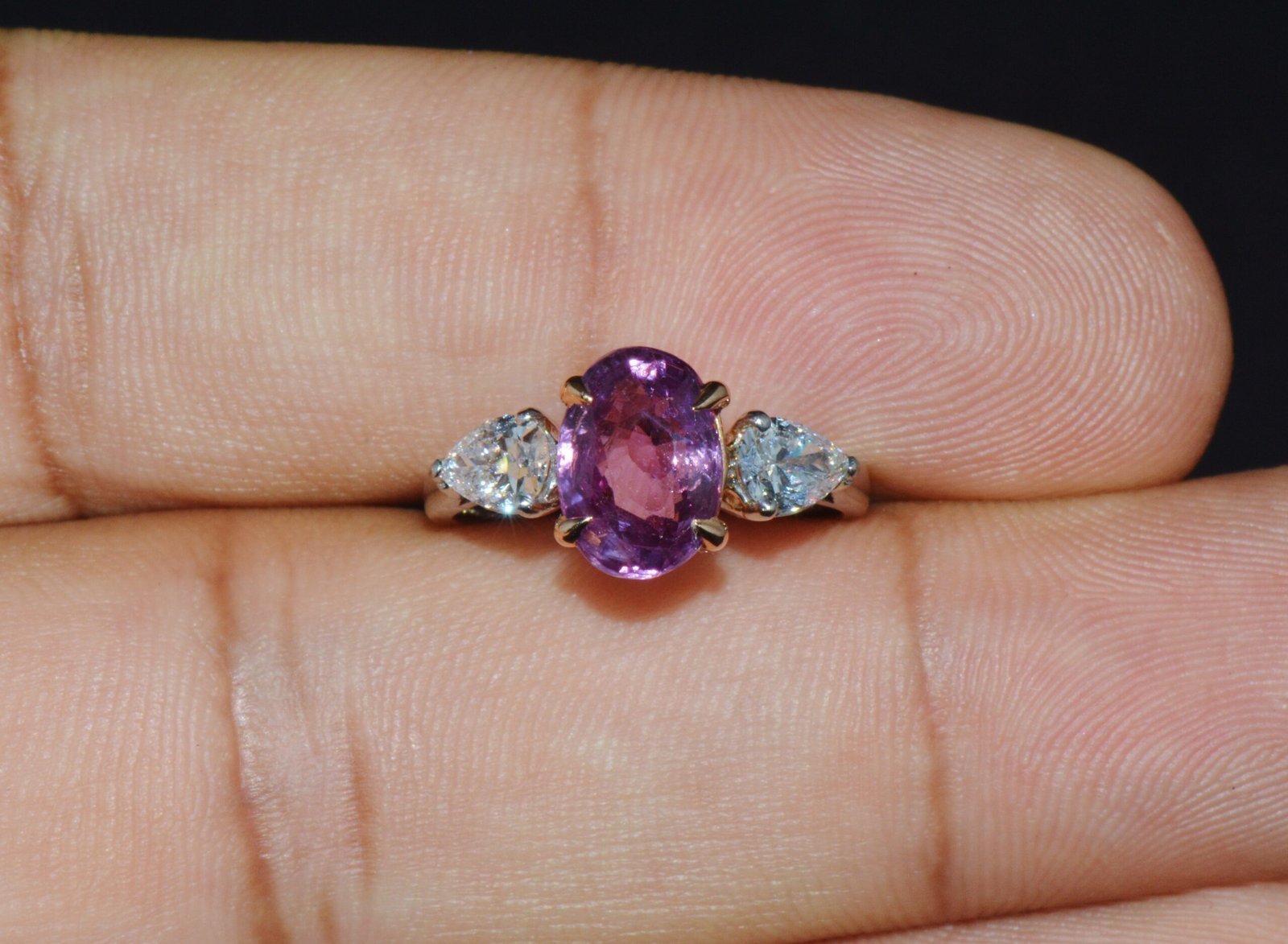 GIA Natural 3.88CTS VVS D Diamond Pink Sapphire Platinum 18K Gold Engagement Ring