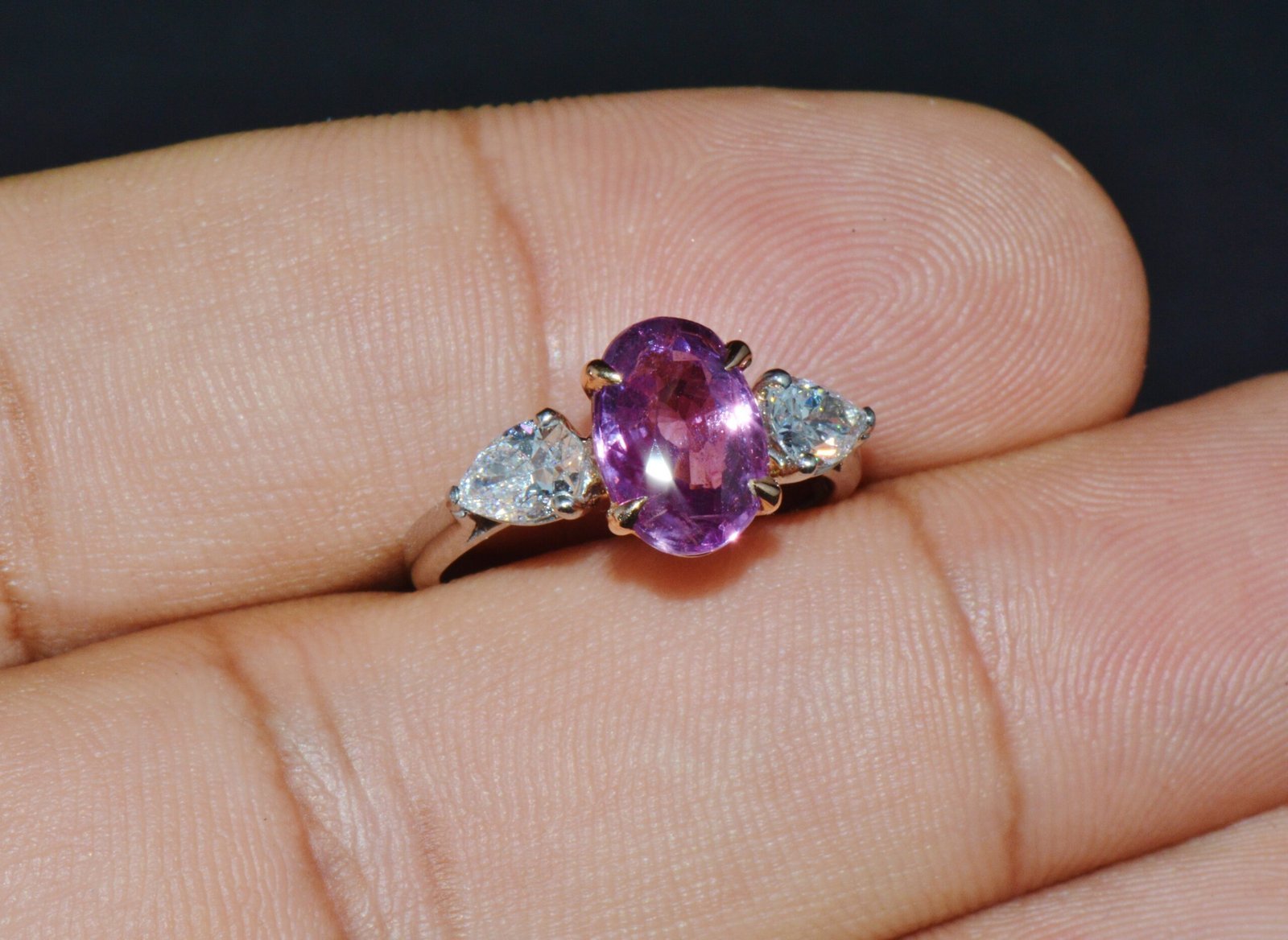 GIA Natural 3.88CTS VVS D Diamond Pink Sapphire Platinum 18K Gold Engagement Ring