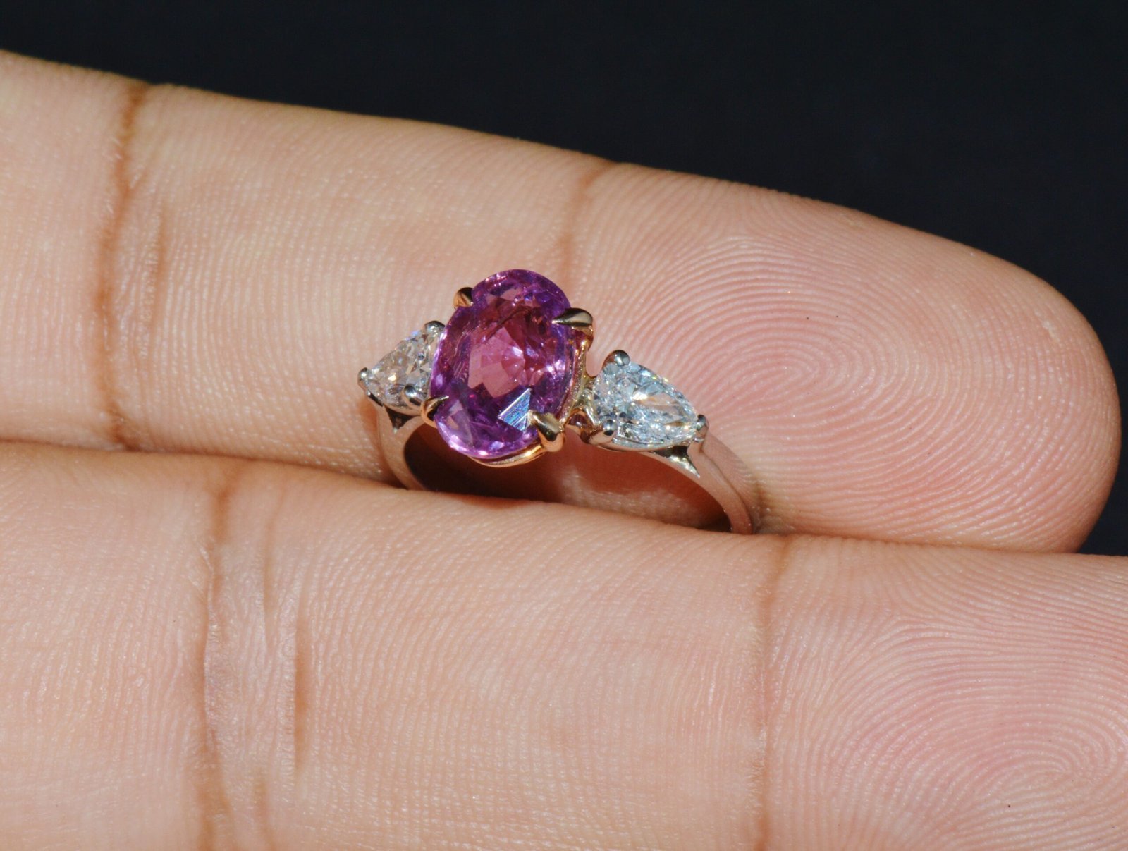 GIA Natural 3.88CTS VVS D Diamond Pink Sapphire Platinum 18K Gold Engagement Ring