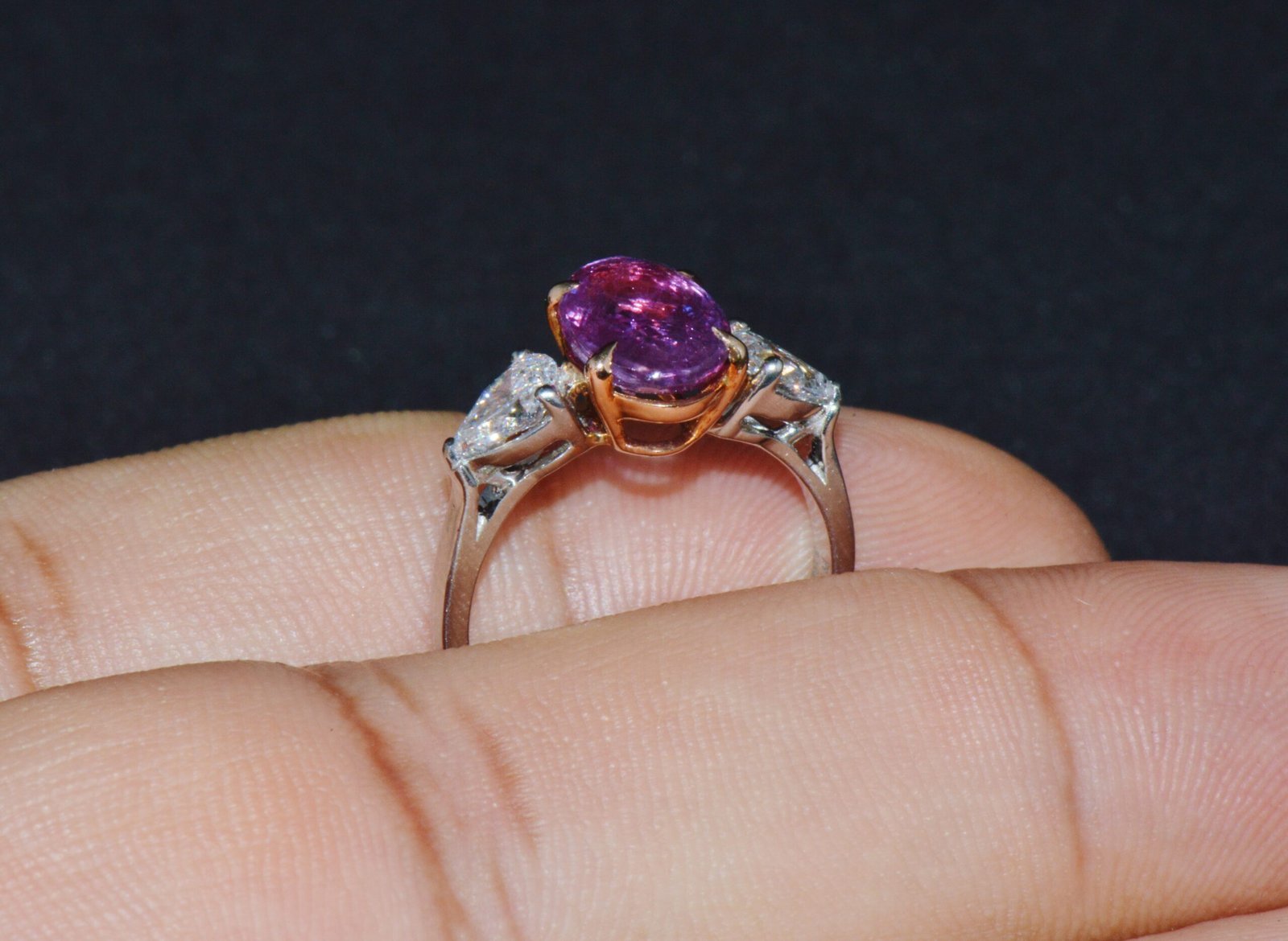 GIA Natural 3.88CTS VVS D Diamond Pink Sapphire Platinum 18K Gold Engagement Ring