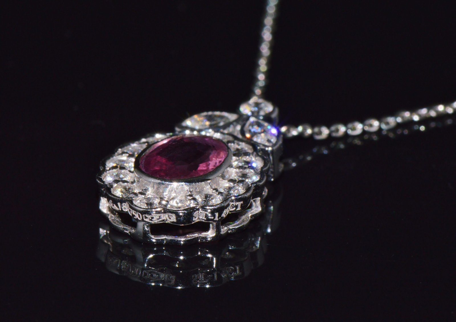 GIA Certified Natural 2.35CTS VS F Diamond Pink Sapphire 18K Solid Gold Platinum Chain Necklace