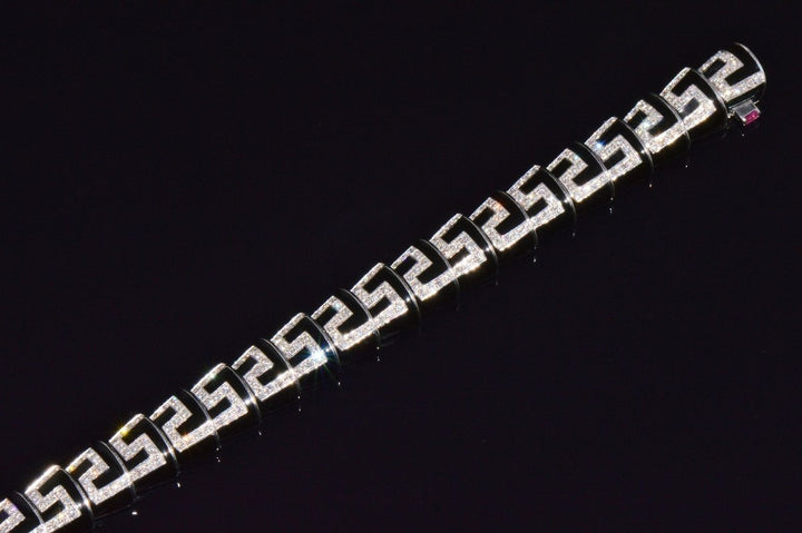Rare Roberto Coin Cobra 1.78CT Diamond & Black Enamel Bracelet in Solid 18K White Gold