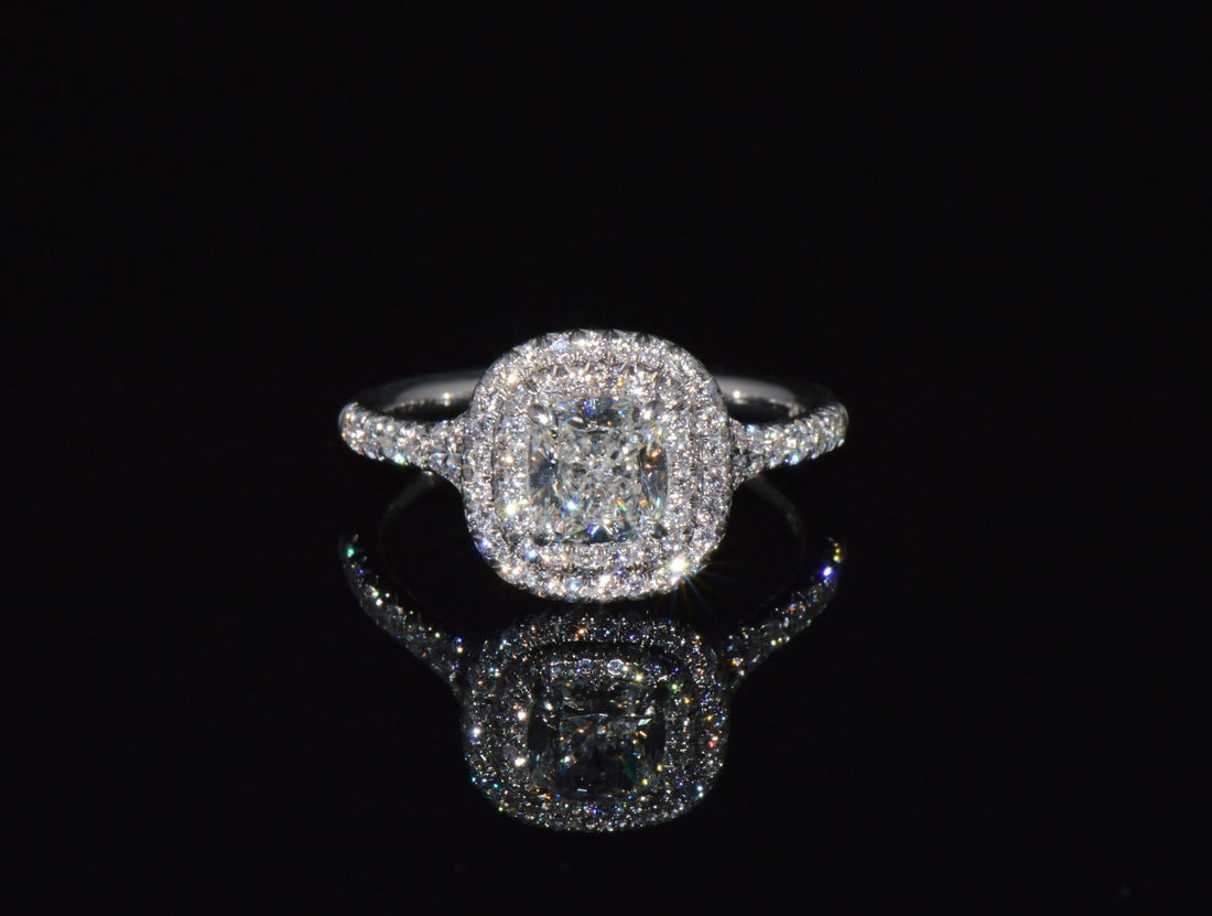 Genuine Tiffany & Co. Natural 1.30Cts Diamond Soleste 950 Platinum Engagement Ring