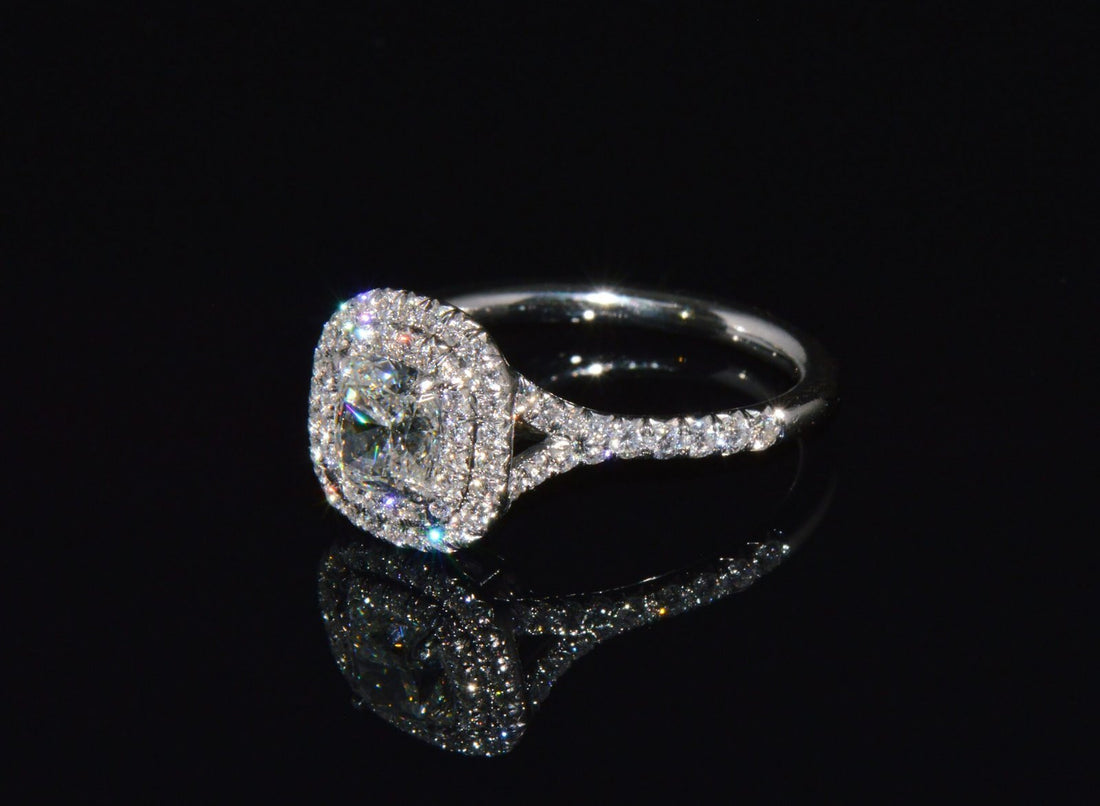 Genuine Tiffany & Co. Natural 1.30Cts Diamond Soleste 950 Platinum Engagement Ring
