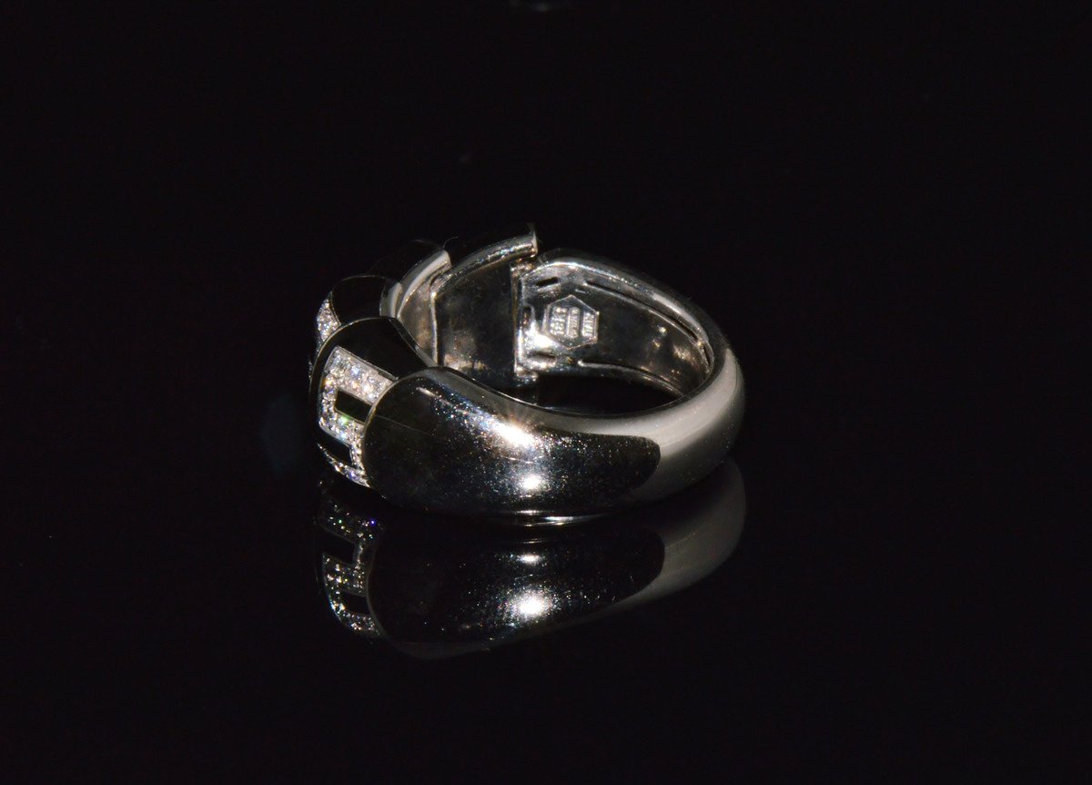 Vintage Roberto Coin Cobra 0.40CT Diamond Articulating Ring in Solid 18K White Gold