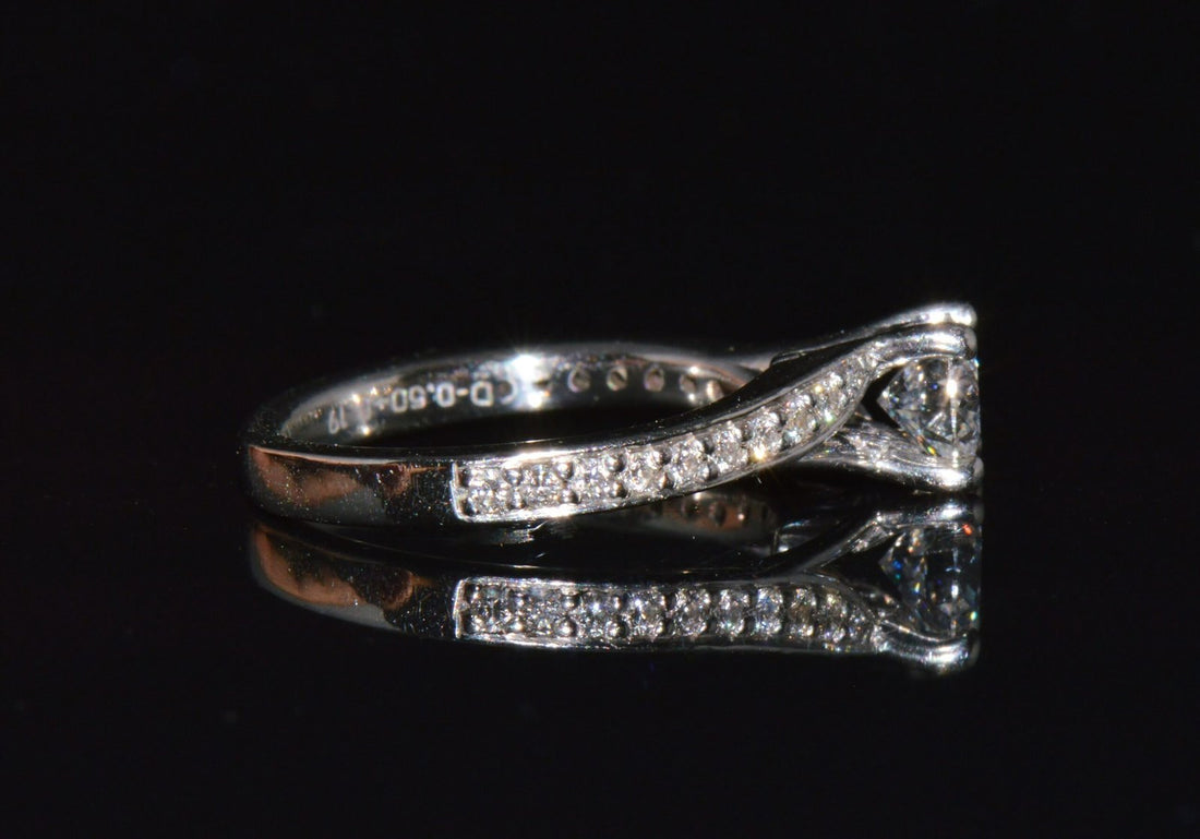 GIA Certified Natural 0.69CTS VVS E Diamond Solid 950 Platinum Designer Ring