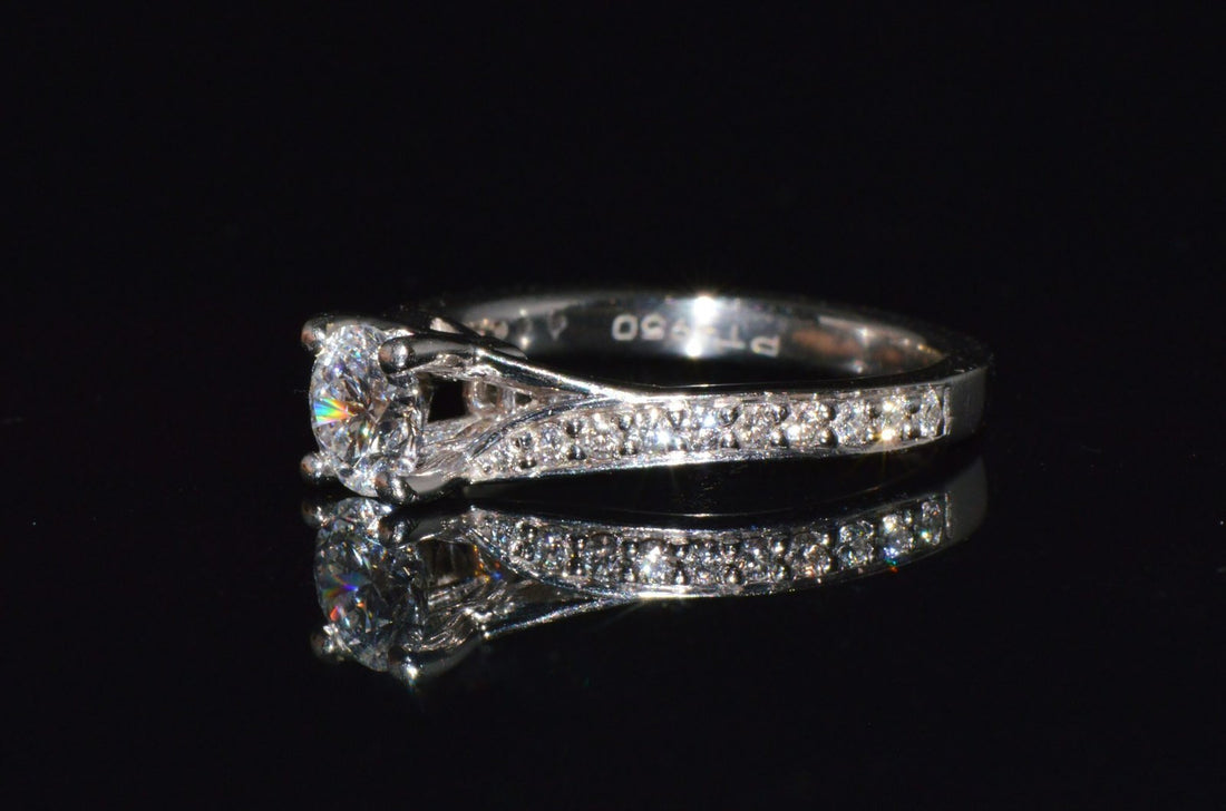 GIA Certified Natural 0.69CTS VVS E Diamond Solid 950 Platinum Designer Ring