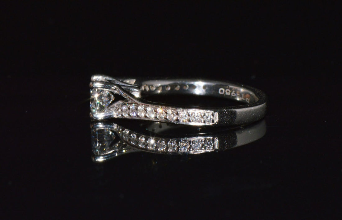 GIA Certified Natural 0.69CTS VVS E Diamond Solid 950 Platinum Designer Ring