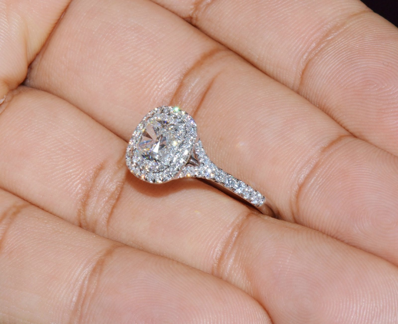 Genuine Tiffany & Co. Natural 1.30Cts Diamond Soleste 950 Platinum Engagement Ring