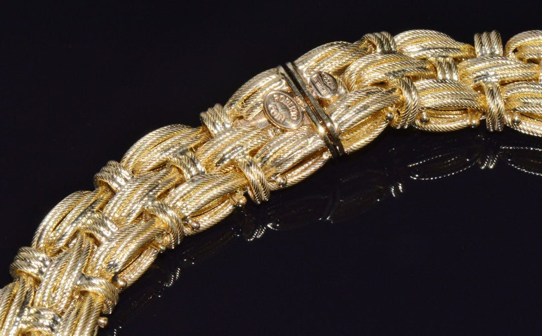 Roberto Coin Appassionata Solid 18K Yellow Gold Woven Collar Necklace – 77 Grams