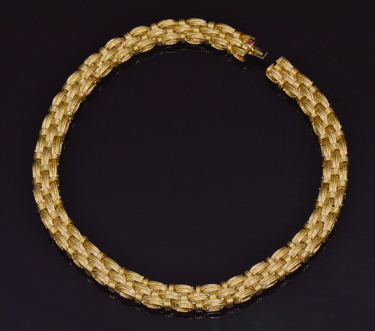 Roberto Coin Appassionata Solid 18K Yellow Gold Woven Collar Necklace – 77 Grams