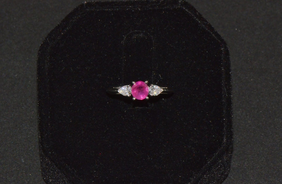 Authentic Tiffany & Co. Natural 1.15Cts VS G Diamond Ruby 950 Platinum Engagement Ring