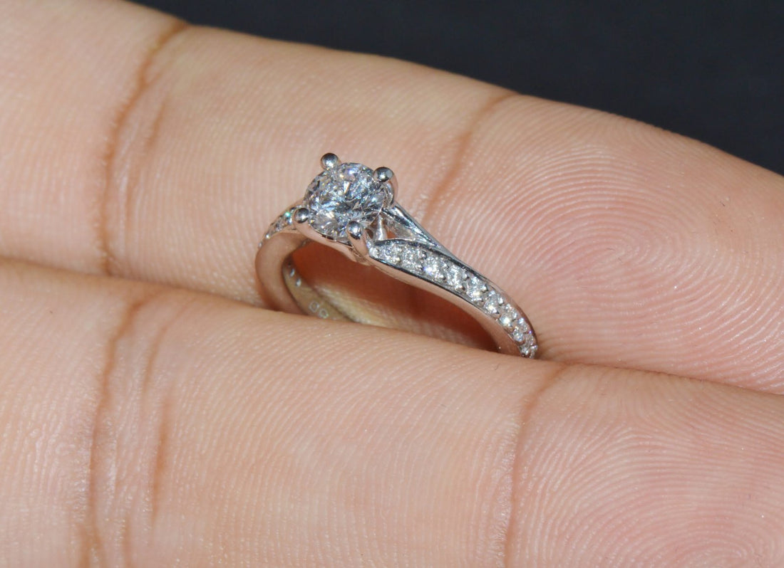 GIA Certified Natural 0.69CTS VVS E Diamond Solid 950 Platinum Designer Ring