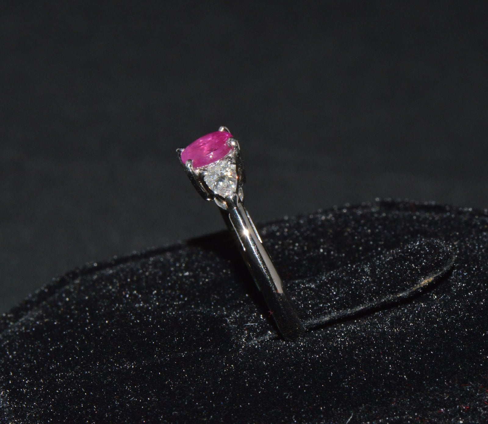 Authentic Tiffany & Co. Natural 1.15Cts VS G Diamond Ruby 950 Platinum Engagement Ring