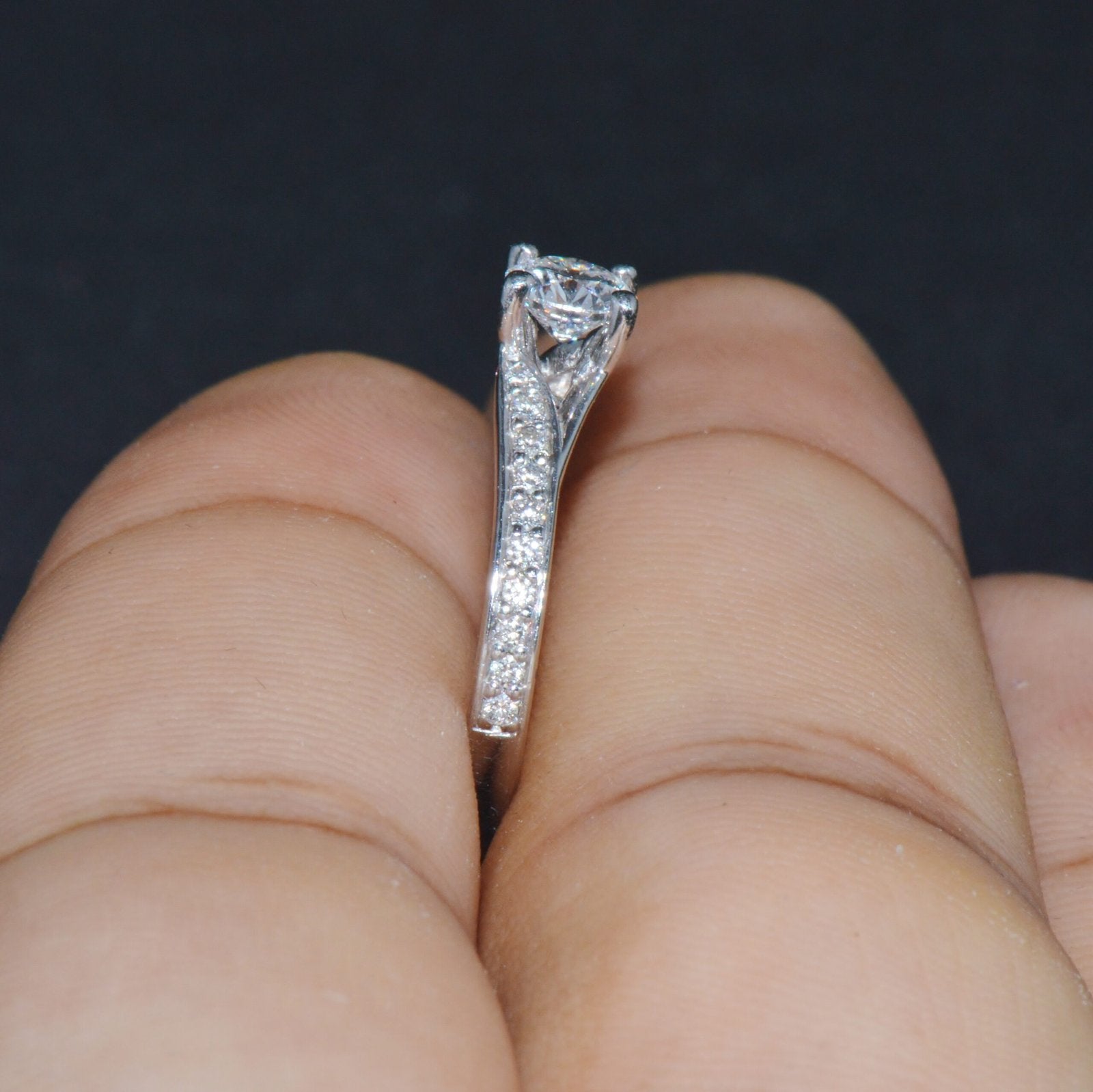 GIA Certified Natural 0.69CTS VVS E Diamond Solid 950 Platinum Designer Ring