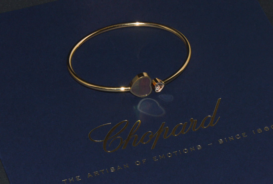 Chopard Happy Hearts Tahitian Mother-of-Pearl Diamond 18K Rose Gold Bangle