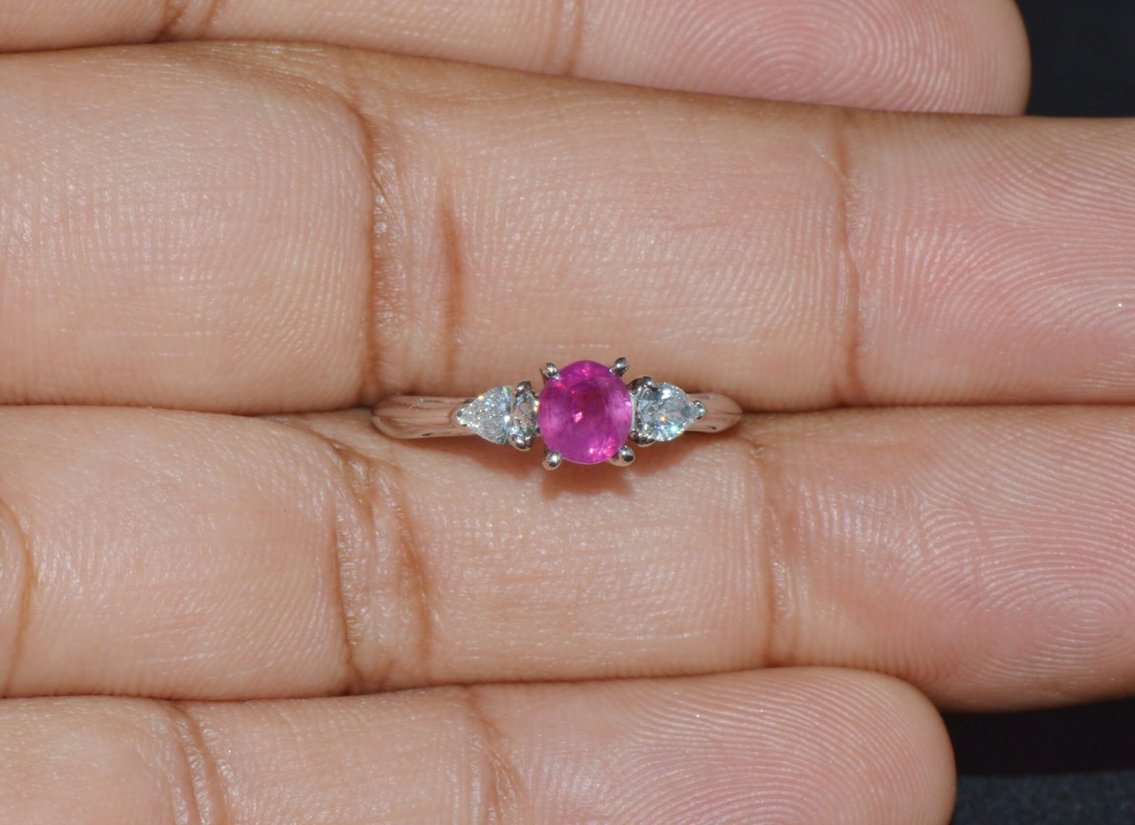 Authentic Tiffany & Co. Natural 1.15Cts VS G Diamond Ruby 950 Platinum Engagement Ring