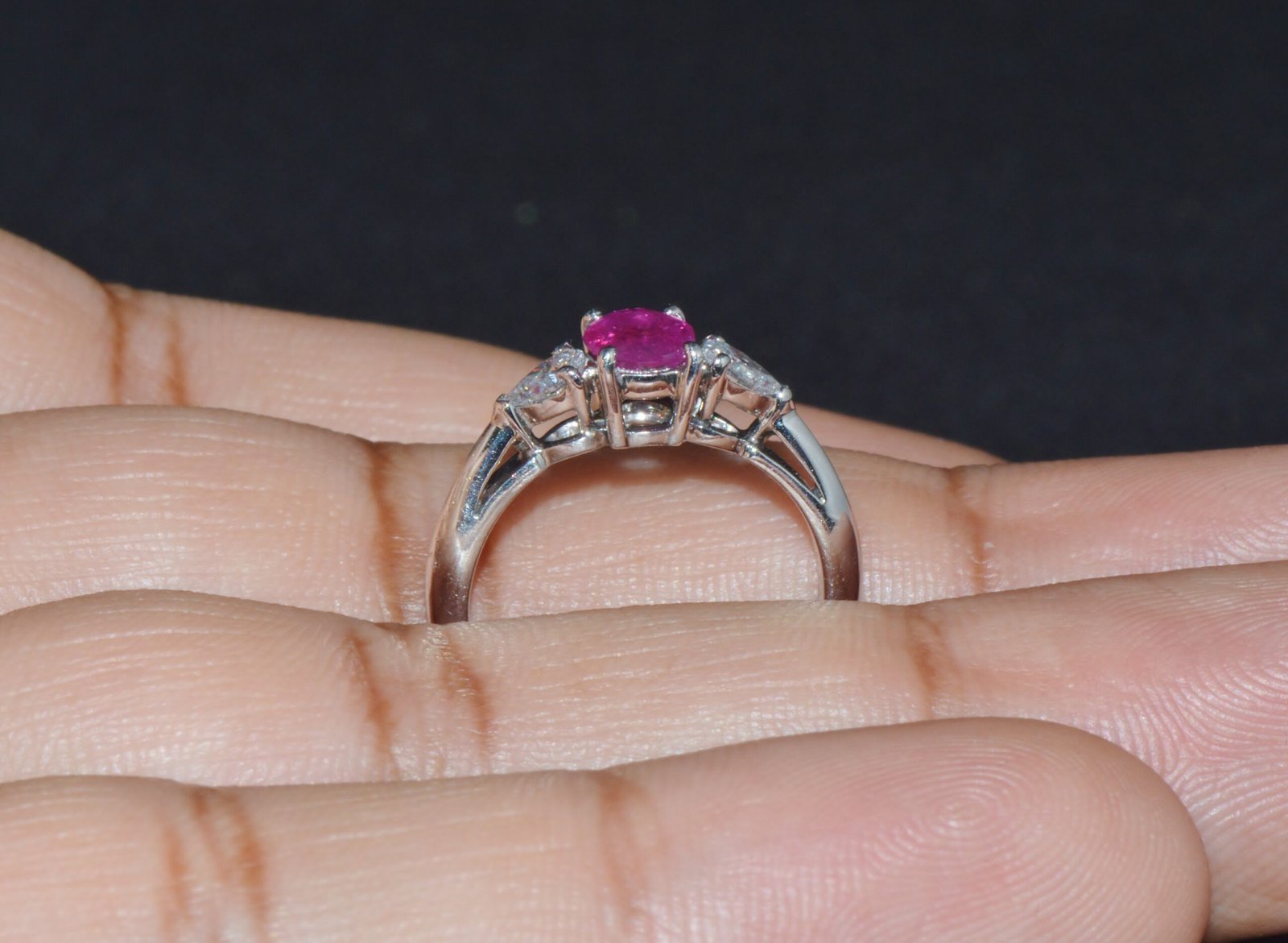 Authentic Tiffany & Co. Natural 1.15Cts VS G Diamond Ruby 950 Platinum Engagement Ring