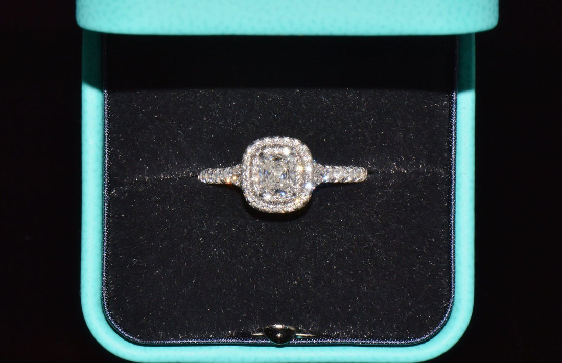 Vintage Tiffany & Co. Natural 0.79Cts F VVS1 Diamond Soleste 950 Platinum Engagement Ring