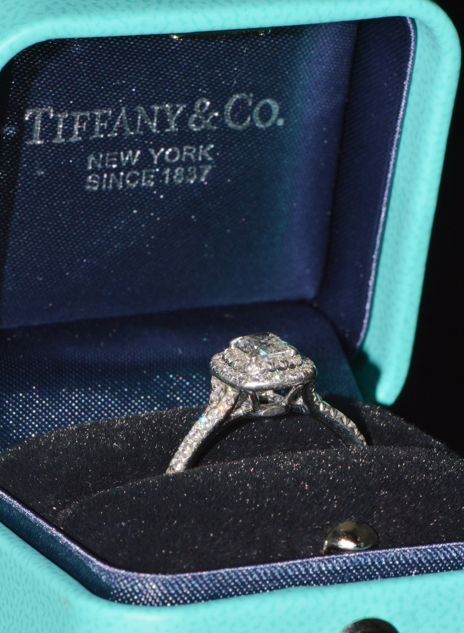 Vintage Tiffany & Co. Natural 0.79Cts F VVS1 Diamond Soleste 950 Platinum Engagement Ring
