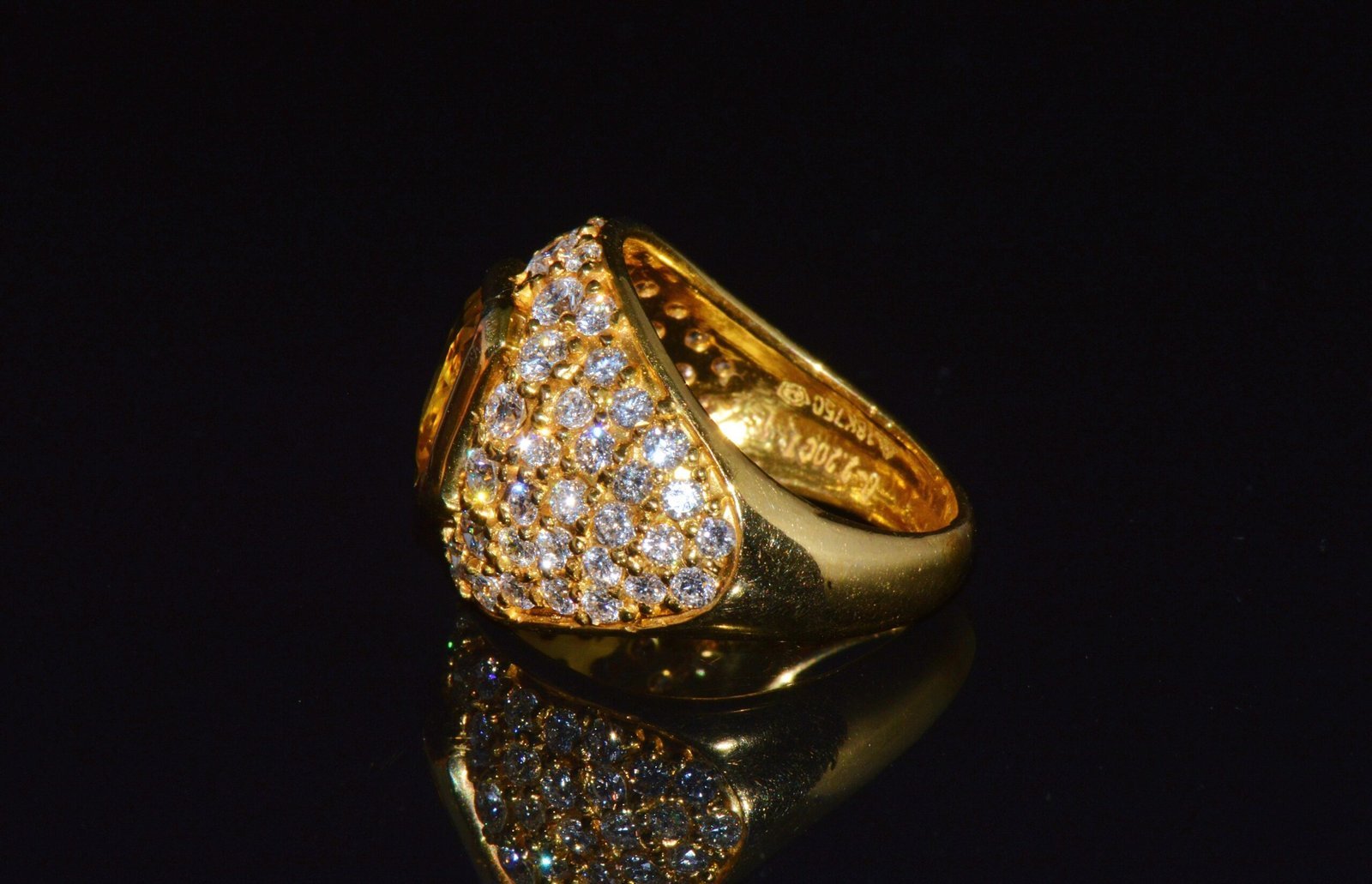 GIA Natural 5.7Cts VS Diamond Unheated Yellow Sapphire 18K Gold Bombay Dome Ring