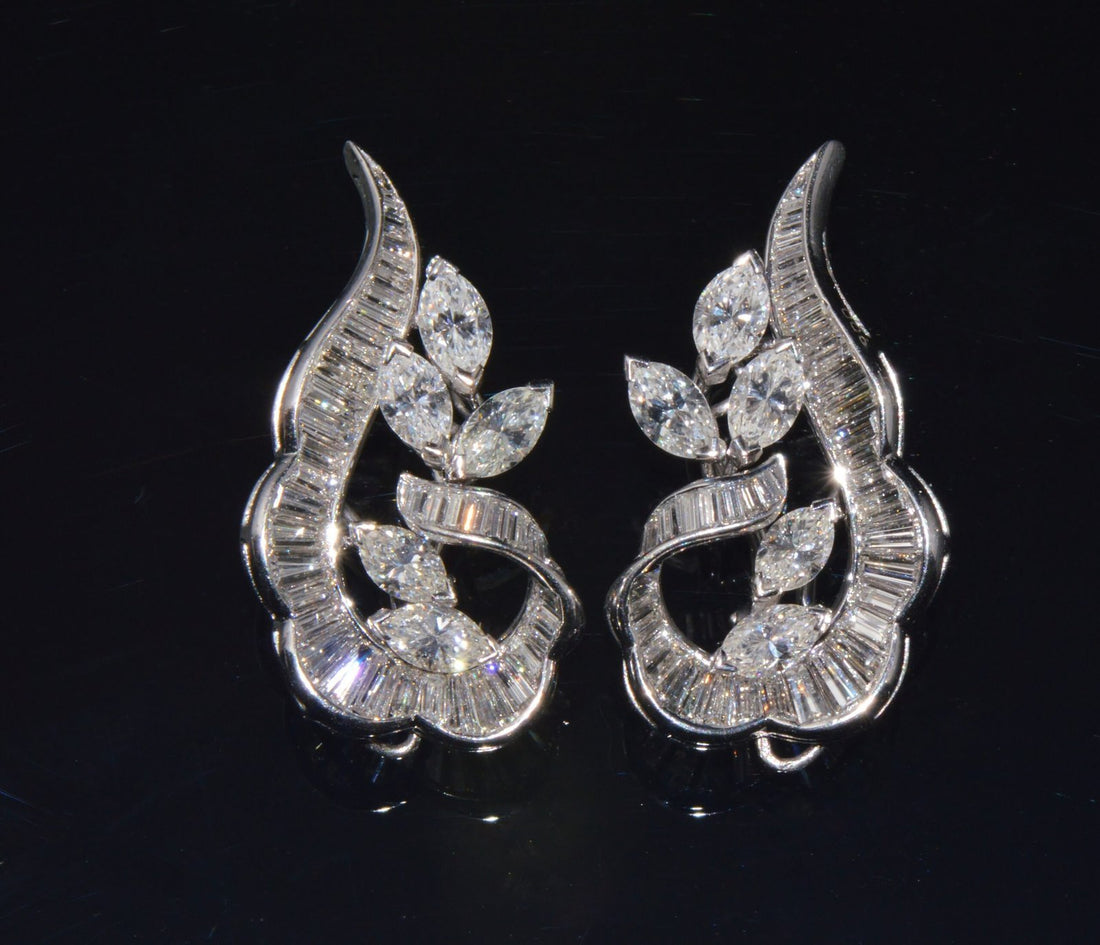 GIA Natural 23.23CTS VS F Diamond Colombian Emerald 18K Gold 900 Platinum 2-IN-1 Cluster Dangle Earrings