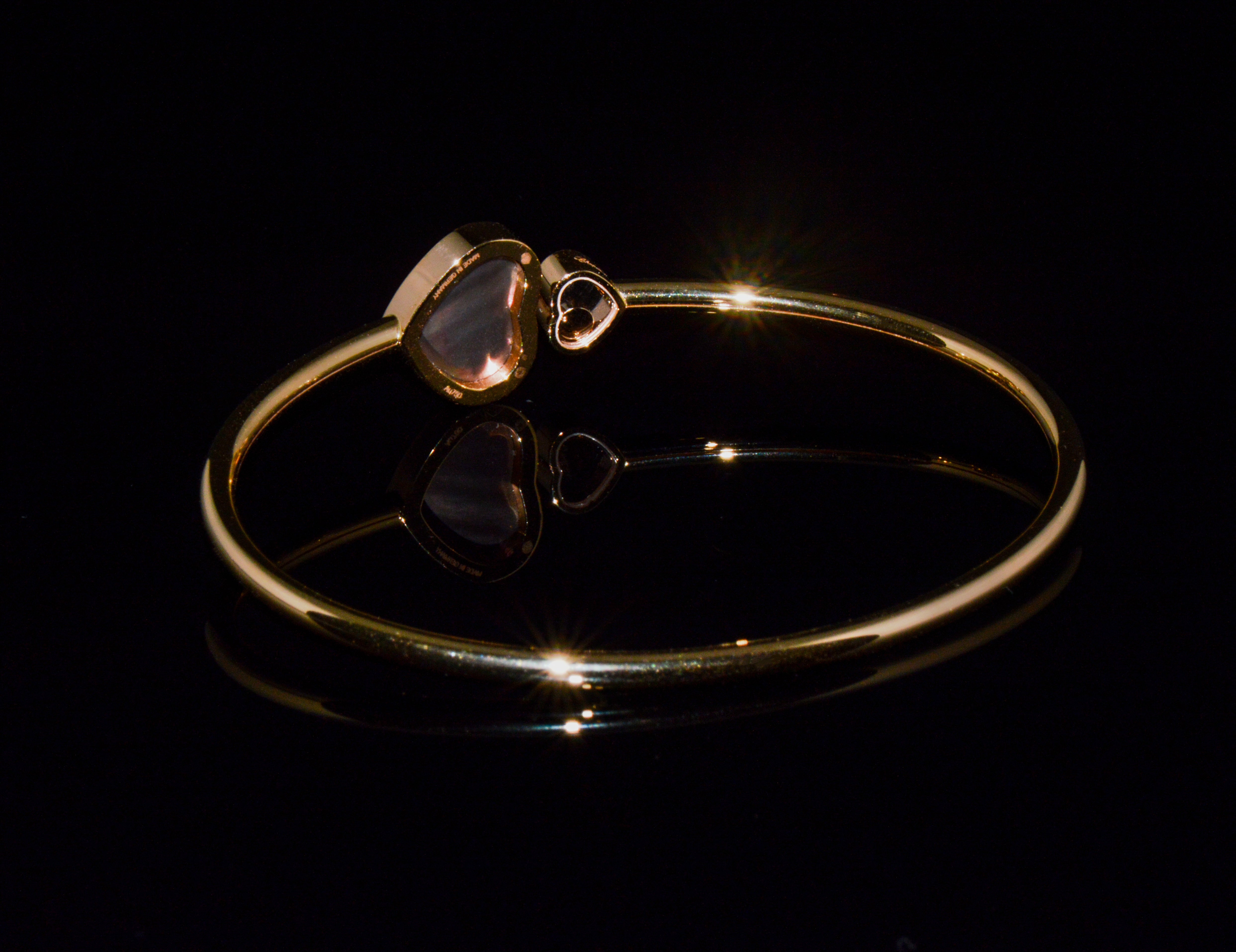 Chopard Happy Hearts Tahitian Mother-of-Pearl Diamond 18K Rose Gold Bangle