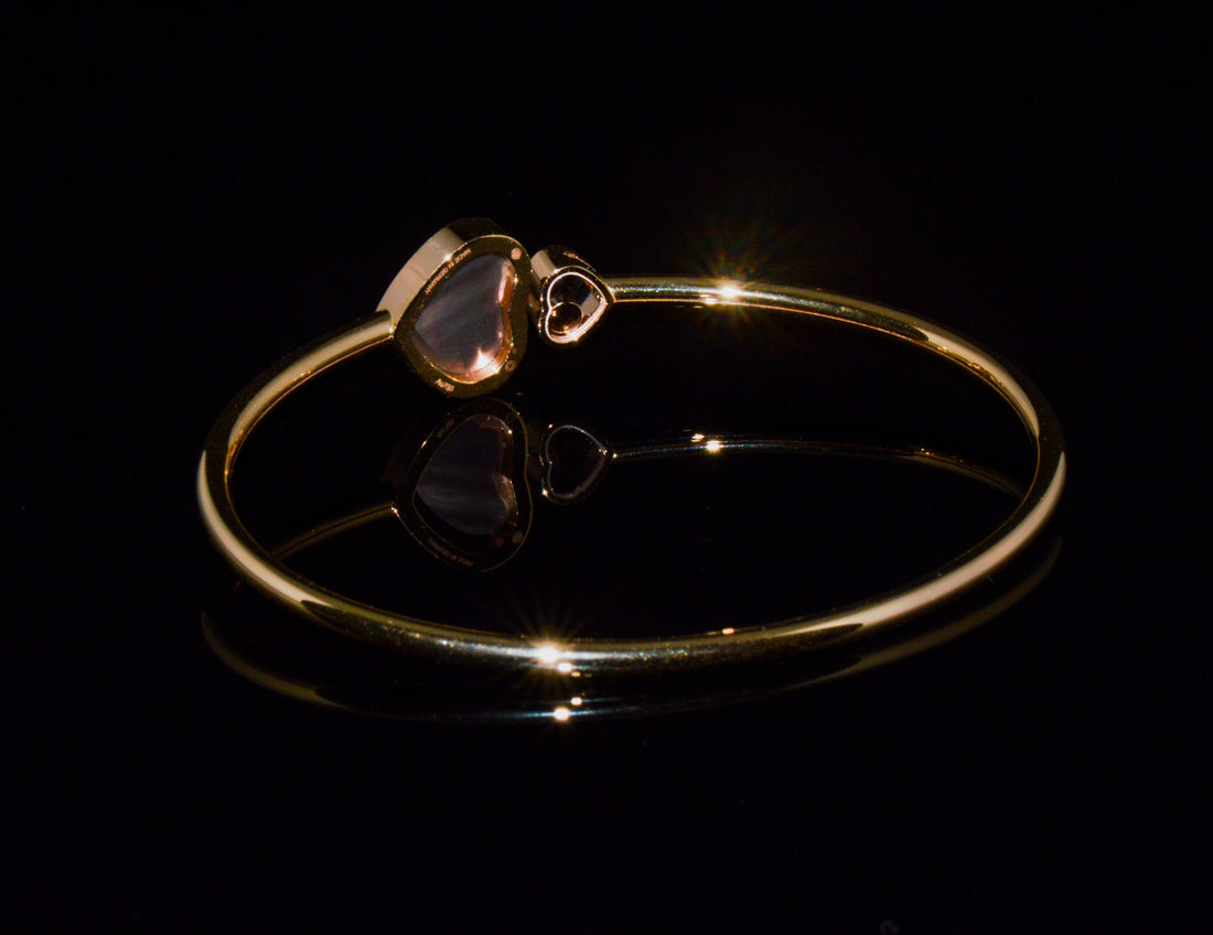Chopard Happy Hearts Tahitian Mother-of-Pearl Diamond 18K Rose Gold Bangle